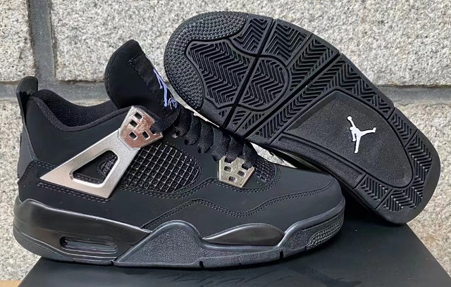 Air Jordan 4 Cement 2024 Black Cat Silver - Click Image to Close